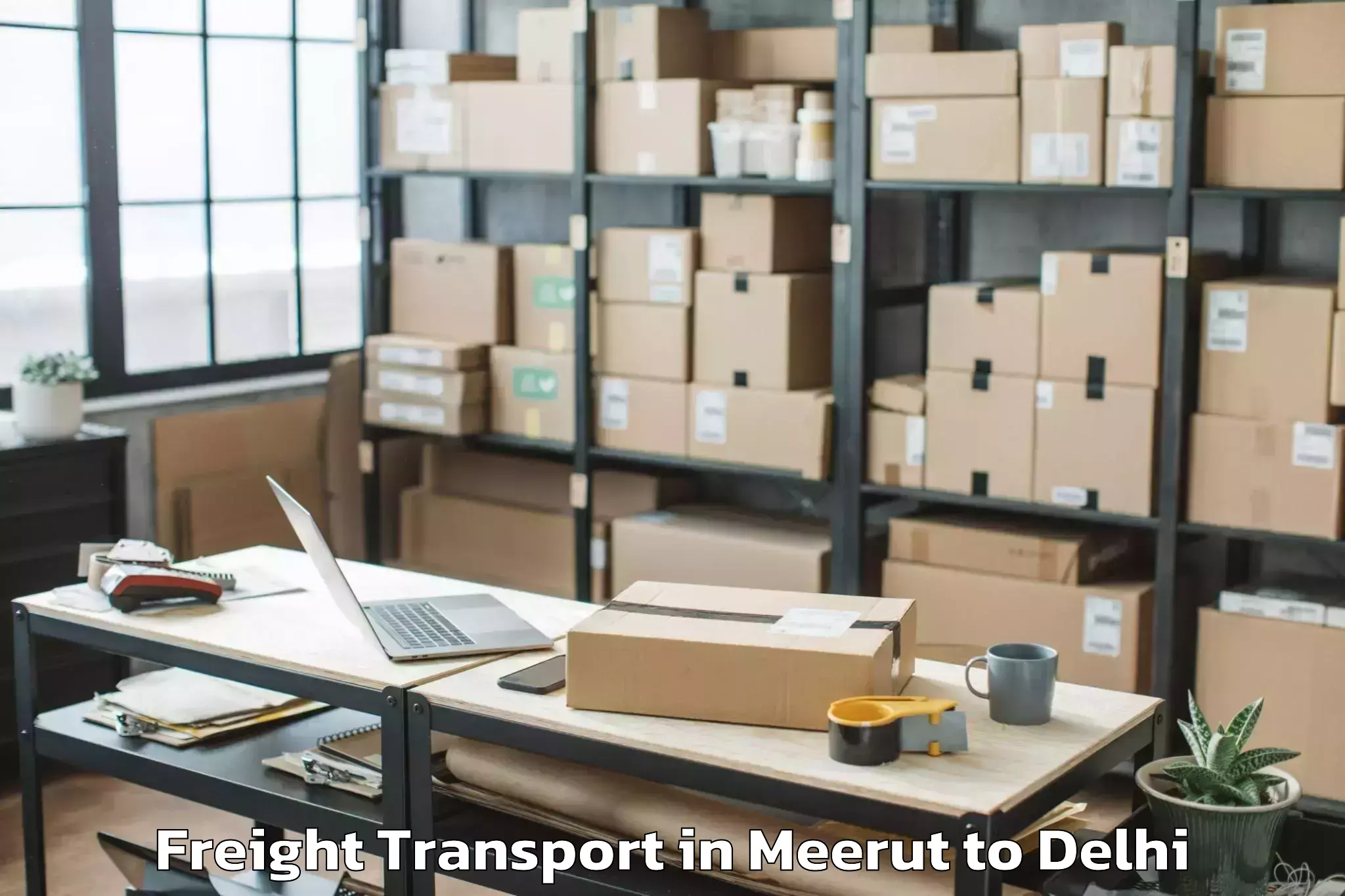 Easy Meerut to Jhilmil Freight Transport Booking